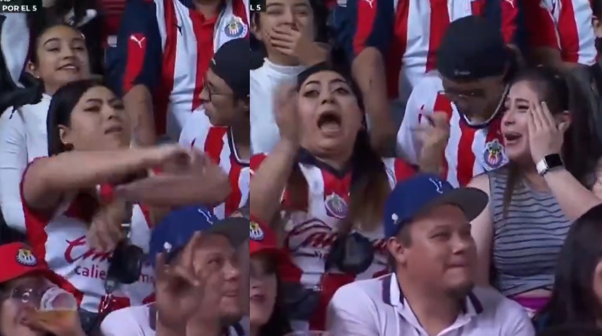 Aficionada le pinta el dedo al árbitro tras derrota de Chivas vs