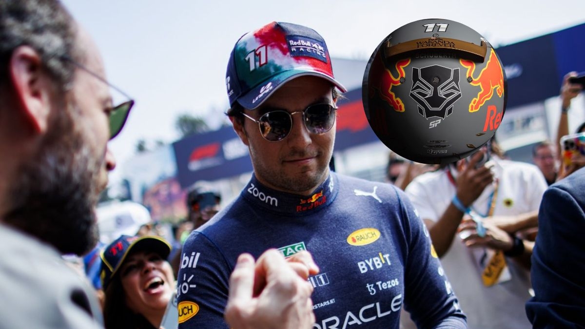 ‘Checo’ Pérez presenta casco inspirado en el personaje Black Panther para GP de Brasil