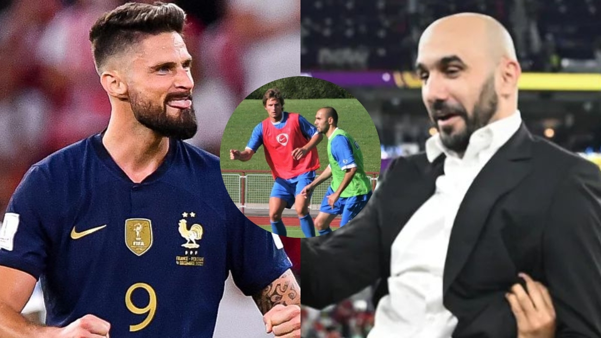 El increíble reencuentro entre Olivier Giroud y Walid Regragui, técnico de Marruecos