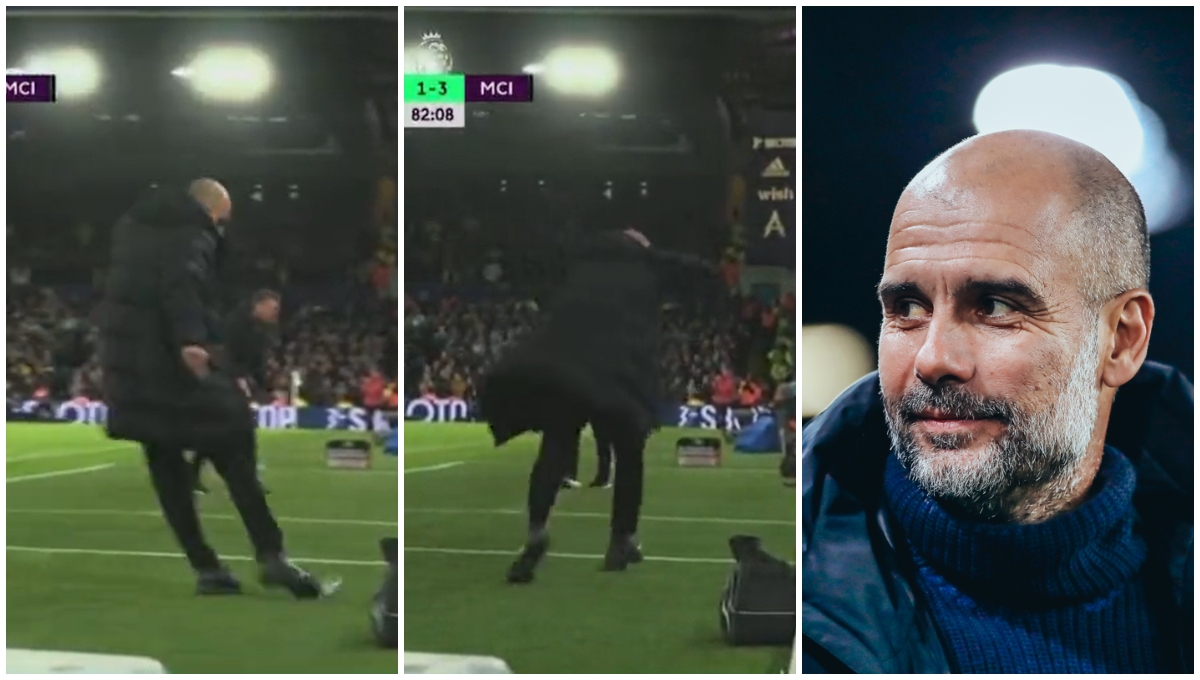 VIDEO: Pep Guardiola golpea a un miembro de la banca tras patear una botella