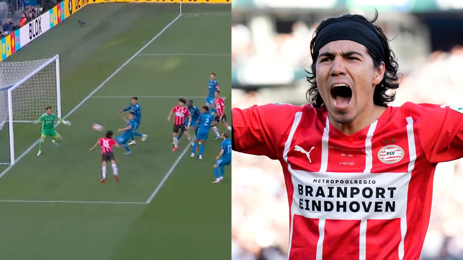 Erick Gutiérrez anota el gol que le da triunfo a PSV sobre Ajax en la final de copa