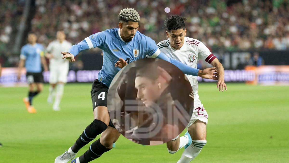 Captan a Marcelo Flores hablando por videollamada durante goleada de Uruguay a México