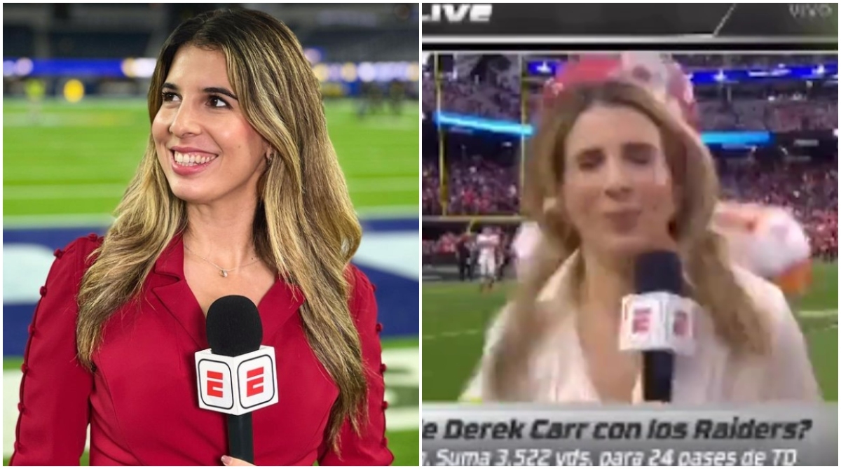 VIDEO: Katia Castorena es 'tacleada' durante partido de la NFL y manda mensaje