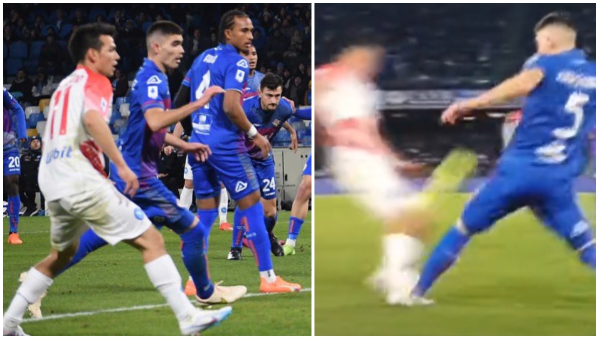 VIDEO: ¿Era de roja? Johan Vásquez hace entrada ‘criminal’ al ‘Chucky Lozano en la Serie A