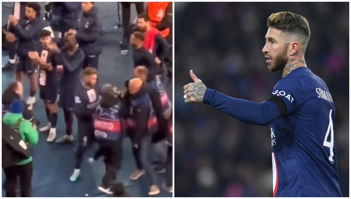 VIDEO: ¿Ardido? Sergio Ramos empuja a un camarógrafo tras la derrota del PSG en Champions League