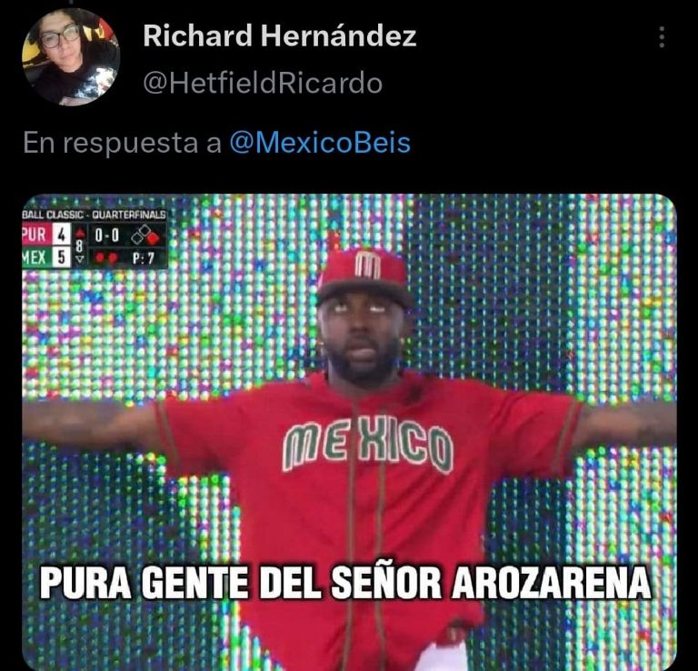 Captura de pantalla de memes de México y Arozarena.