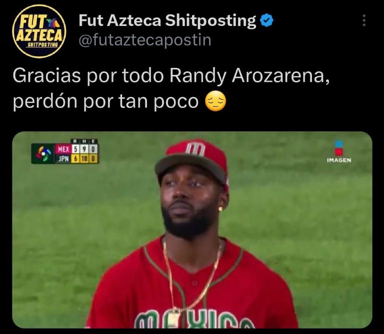 Captura de pantalla de memes de México y Arozarena.