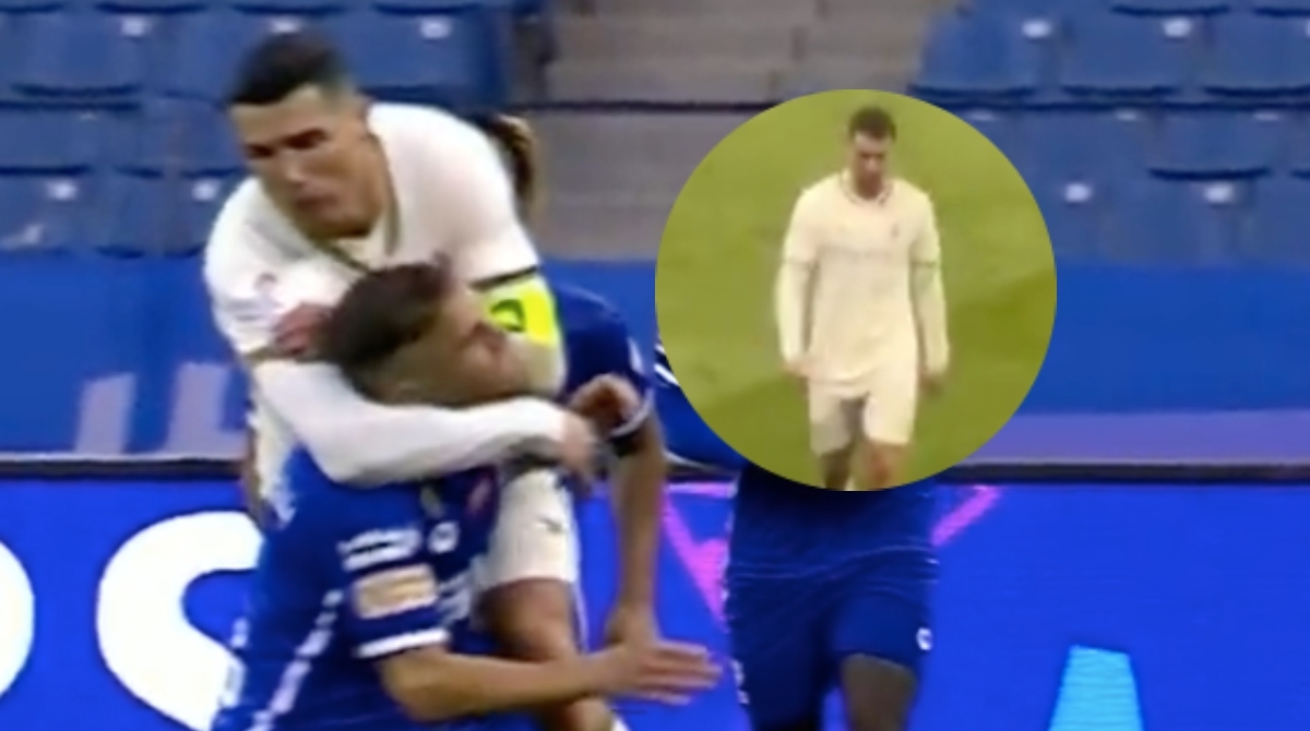 Cristiano Ronaldo aplica llave a rival y hace gesto obsceno a afición que coreó a Messi (VIDEOS)