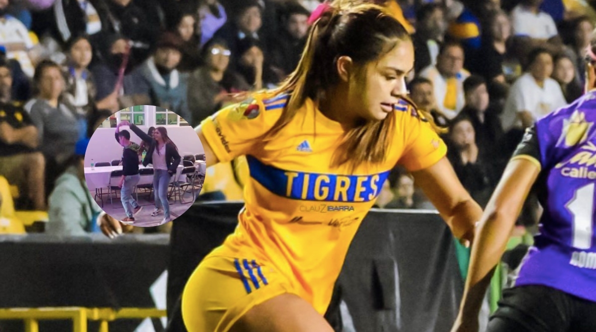 Jana Gutierrez de Tigres Femenil presume pasos de baile con un fan (VIDEO)