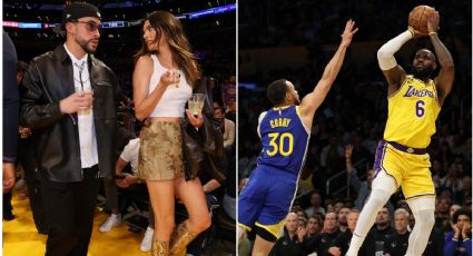 Bad Bunny se ‘burla’ de jugador de Golden State en su cara tras quedar eliminado ante Lakers (VIDEO)