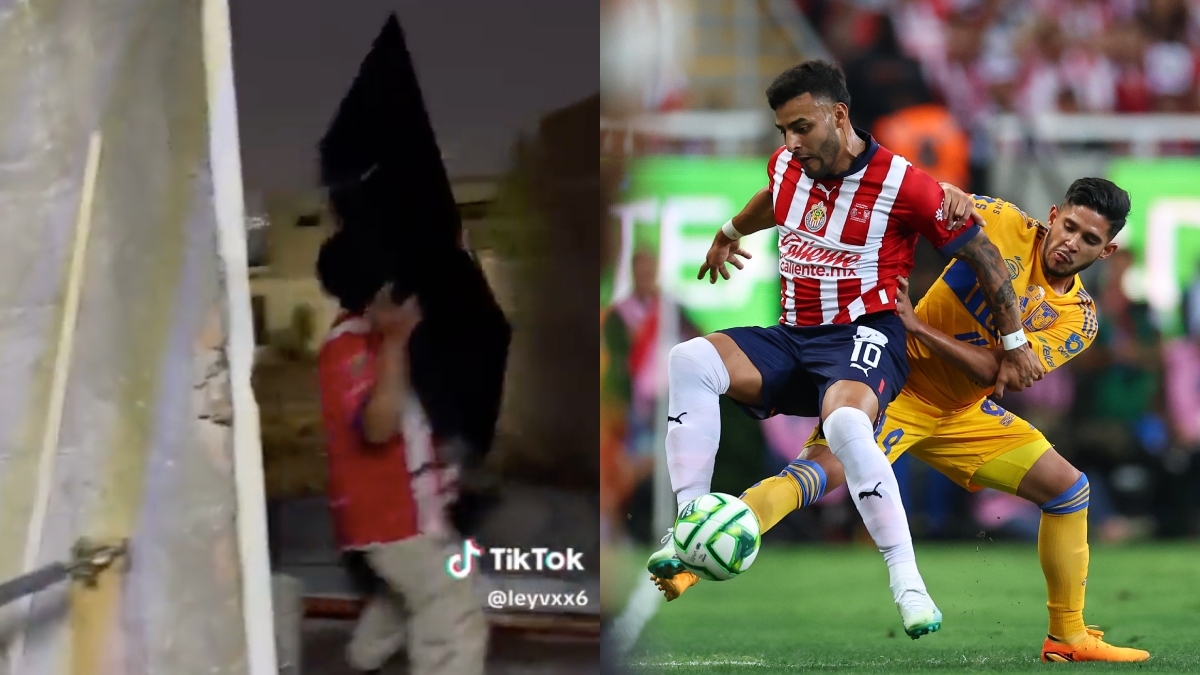 ¡Enloqueció! Aficionado de Chivas avienta TV desde un edificio luego de derrota ante Tigres (VIDEO)