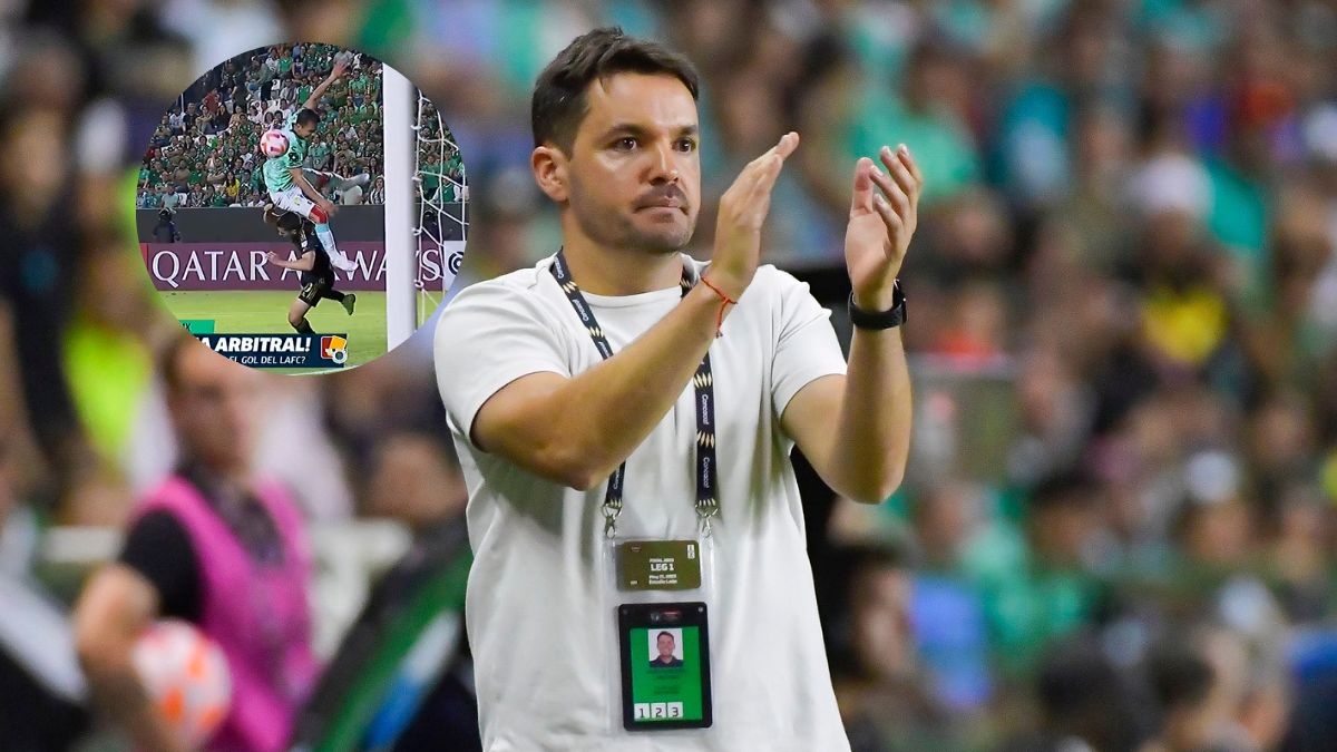 Larcamón y jugadores de León explotan contra arbitraje en ida de la final de Concachampions 2023
