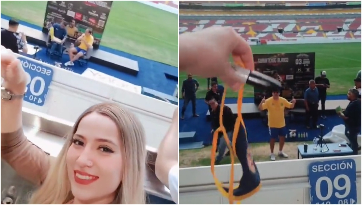Cuauhtémoc Blanco fue sorprendido firmando ropa interior de aficionada tras homenaje (VIDEO)
